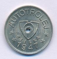 Jugoszlávia / Horvátország / Fiume 1947. Cu-Ni tömegközlekedési zseton, középen lyukasztva T:XF
Yug...