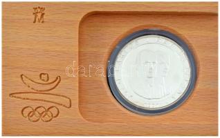 Spanyolország 1991. 2000P Ag "Nyári Olimpia 1992 Barcelona - Tenisz" fa dísztokban, tanúsí...