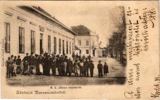 1907 Muraszombat, Murska Sobota; M. kir. állami népiskola, gyógyszertár. Czipott József kiadása / school, pharmacy (EK)