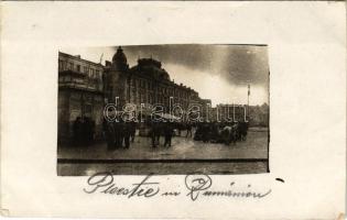 Ploiesti, Ploesti, Ploesci; a város a német megszállás alatt, piac, üzletek, német katonák / WWI town during the German military occupation, market, shops, German soldiers. photo (EK)