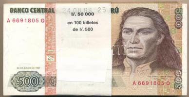 Peru 1987. 500I (95x) sorszámkövető sorozatokkal T:AU Peru 1987. 500 Intis (95x) with consecutive serials C:AU Krause P#134