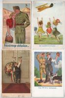 41 db RÉGI folklór motívum képeslap vegyes minőségben: sok szignós