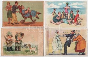 46 db RÉGI humoros motívum képeslap vegyes minőségben