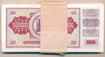 Jugoszlávia 1986. 100D (64x) sorszámkövető sorozatokkal, eredeti banki kötegelővel T:AU-VF hajtatlan...