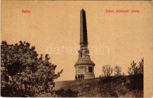 1914 Nyitra, Nitra; Zobor millenniumi oszlop, emlékmű. Schwarz A. kiadása 505. (W. L. ?) / Hungarian millennium monument (EK)