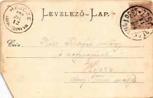 1900 Felsőgalla (Tatabánya), Kőszénbánya, Gróf Esterházy Ferenc akna, bánya bejárat iparvasúttal. St...