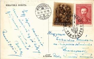 1938 Rimaszombat, Rimavska Sobota; Egyesült protestáns főgimnázium / school + "1938 Rimaszombat...