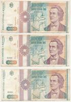 Románia 1991. 1000L (3db) T:F Romania 1991. 1000 Lei (3pcs) C:F Krause P#101A