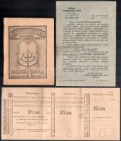 1941 Az Áhávász Reim Országos Felebaráti Szeretet Egylet zsebnaptára 1941-42. (5702.) Bp., Gewürcz Ferdinánd-ny., 104 p. Kiadói tűzött papírkötés, kissé sérült borítóval. + A naptárhoz mellékelt tájékoztató és postai csekk