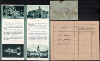 cca 1930-1940 Keszthely, fekete-fehér képekkel illusztrált idegenforgalmi prospektus + 1940 Keszthel...