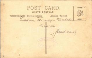 1935 Kaposvár, XVI. Országos Turul Követtábor darutollas tisztekkel. Fehér Fotó, photo (lyuk / hole)