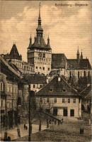 Segesvár, Schässburg, Sighisoara; utca részlet, Girscht üzlete. W. Nagy kiadása / street view, shops (EK)