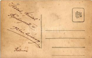 1924 Budapest V. Hotel Bristol szálloda személyzete karácsonykor, csoportkép. photo (gyűrődés / crea...