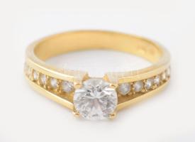 14K arany (Au) gyűrű, cirkón kővel br 2,59 g m: 50