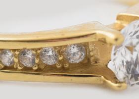 14K arany (Au) gyűrű, cirkón kővel br 2,59 g m: 50