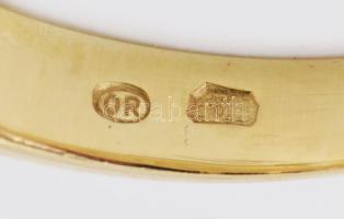 14K arany (Au) gyűrű, cirkón kővel br 2,59 g m: 50