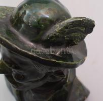 Somogyi Árpád (1926-2008): Férfi büszt. Mázas kerámia, sérülésekkel, javított, jelzett, m: 13 cm