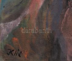 Klie jelzéssel: Ló. Olaj, farost keretben 47x30 cm