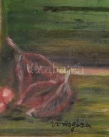 Vörös Géza jelzéssel: Virág csendélet. Olaj, farost keretben 42x40 cm