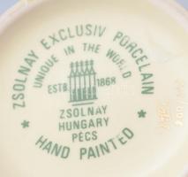 Zsolnay Exclusiv orchidea mintás váza, szájánál pattanással és repedéssel, m: 27 cm