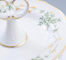 Hollóházi Erika mintás emeletes kínáló. Jelzéssel, hibátlan, d: 26 cm, m: 32 cm, fogója lejár /// &q...