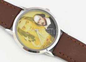 Shakespeare témájú modern kvarc óra, újszerű, számlap d: 30 mm