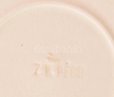 Zsolnay tányér. cca 1870, korongozott mázas kőedény, máz alatti kobalt festéssel, jelzett: masszába ...