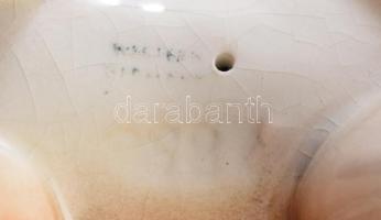 Német bokszer figura, jelzett, 14x12 cm