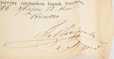 1866 Esztergom hús árszabás rendelet hirdetménye az Esztergom vármegyei aljegyző aláírásával, pecsét...