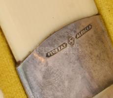 Saturnus íróasztali szett: ezüst (Ag) töltőceruza, alpakka pecsételő, alpakka nyelű levélbontó, dísz...