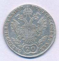 Csehország (történelmi tartomány) 1830C 20kr Ag "I. Ferenc" Prága T:XF,VF jusztírozva Bohe...