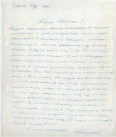 1955 Estoril, 1955. XII. 21., vitéz nagybányai Horthy Miklós (1868-1957) saját kézzel írt levele, al...