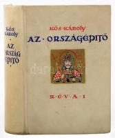 Kós Károly: Az országépítő. Történeti Regény. Bp., 1934, Révai. Kiadói illusztrált egészvászon-kötés, kissé foltos, kissé kopott borítóval.