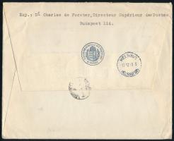 1943 Ajánlott levél Budapestről 6 db bélyeggel Helsinkibe