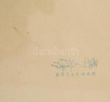 Vinkler László (1912-1980): Női akt. Ceruza, papír, jelzett, hagyatéki bélyegzővel, Üvegezett dekora...