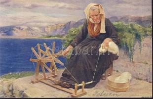 Istrian folkwear and spinning s: L. Kleinmond
