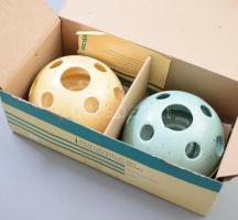 Vintage 2 darabos mécsestartó, dobozában, jelzett, hibátlan, d: 14,5 cm