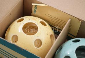 Vintage 2 darabos mécsestartó, dobozában, jelzett, hibátlan, d: 14,5 cm