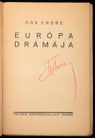 Sós Endre: Európa drámája. Korszerű magyar írások. Bp., 1936, Victoria. Kiadói papírkötés, sérült ge...