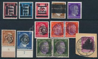 Deutsches Reich 1945 Helyi kiadások: Glauchau, Barsinghausen, Döbeln, Löbau, Fredersdorf, Schwarzenberg, összesen 13 db bélyeg (Mi EUR 195.-)