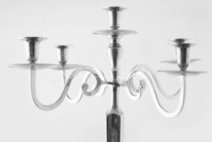 Hatalmas ötágú álló gyertyatartó, fém, jó állapotban, m: 98 cm