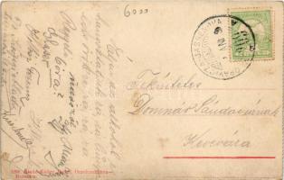 Oravicabánya, Oravita; Bányavölgy. Tavi út. Káden József kiadása / street view, spa, mine valley + &...