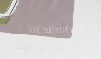 Frank Magda (1914-1997): Geometrikus kompozíció. Szitanyomat, papír, jelzett, számozott (6/40), Lapm...