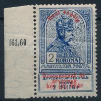 1914 Hadisegély (I.) 2K ívszéli (18.000) (vízszintes törés)