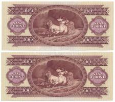 1975. 100Ft (2x) sorszámkövetők "B 167 097673 - B 167 097674" T:UNC hullámos papír
Adamo ...