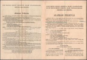 1915-1916 Első, második, harmadik hadikölcsön jegyzési felhívás, és népszerűsítő nyomtatványok össze...