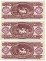 1989. 100Ft (3x) sorszámkövetők "B 851 084229 - B 851 084231" T:XF, F szép papír
Adamo F3...