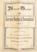 cc 1890 Gerson Boehm &amp; Rosenthal gázlámpa katalógus, képekkel 12p hajtva / Gas light lamps catalogue