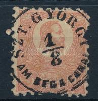 1871 Kőnyomat 5kr jobb oldalon sérült bélyeg "SZT. GYÖRGY AM BEGA CANAL"