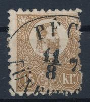 1871 Kőnyomat 15kr II. tipusú bélyeg jobb oldalon fogazási rendellenességgel "PÉC(S) FÜNF(KIRCHEN)" (35.000)